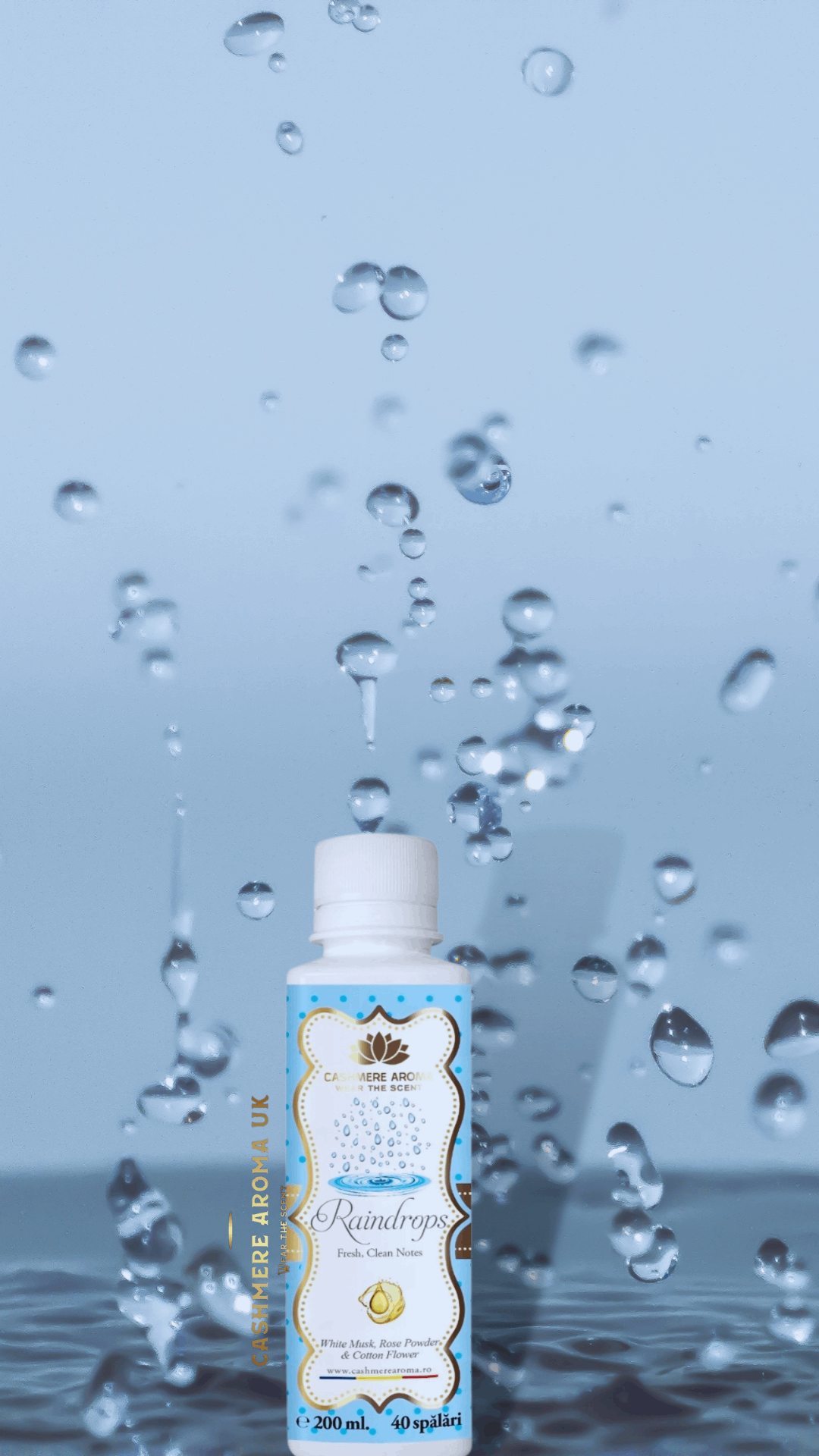 Raindrops Laundry Perfume - Cashmere Aroma UK 