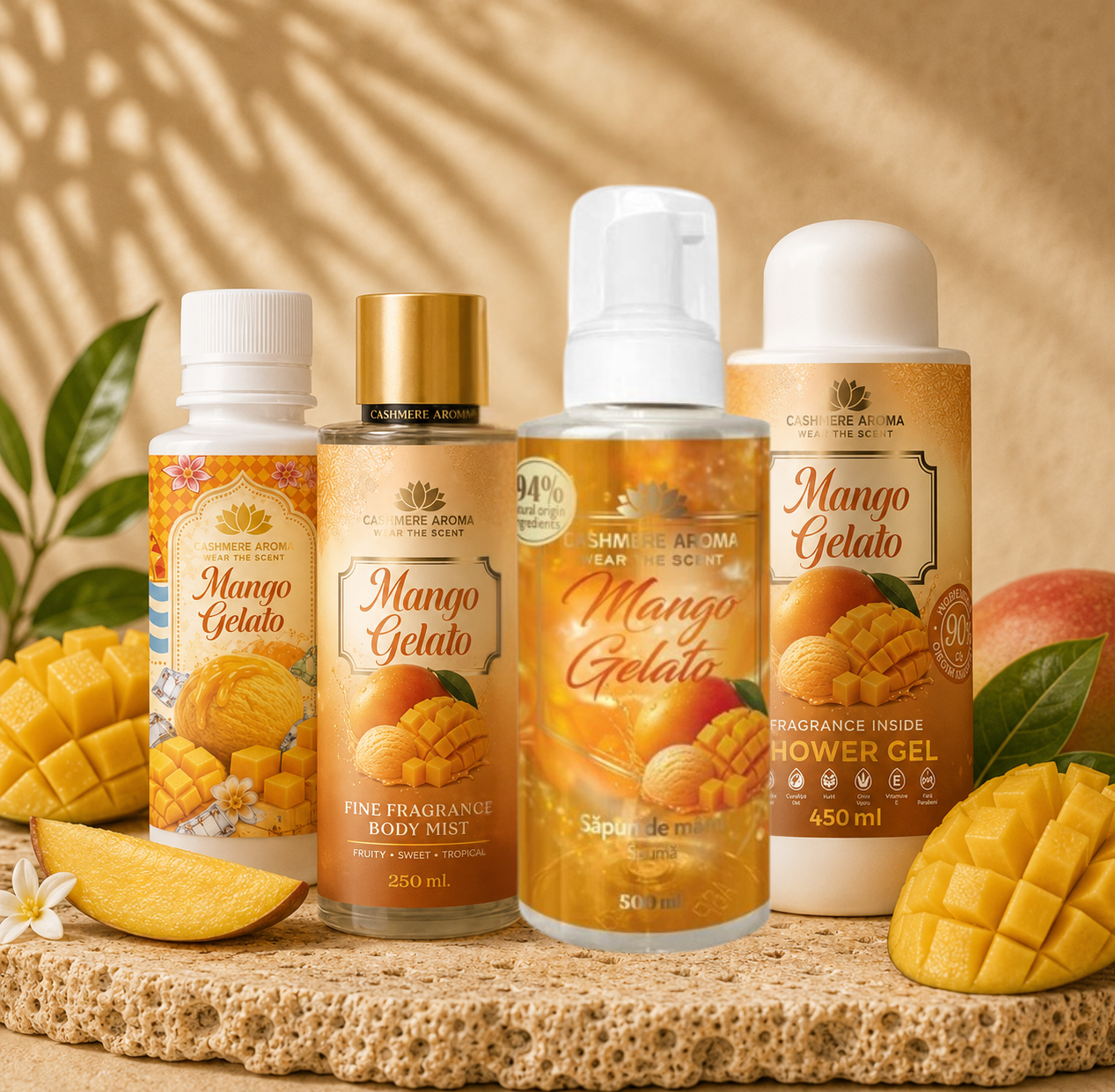 MANGO GELATO Bundle (Shower Gel, Body mist, Hand Soap & Laundry Perfume)