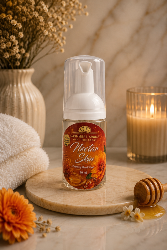 Nectar Skin Mini Foaming Hand Wash 30 ml by Cashmere Aroma UK with honey and flowers