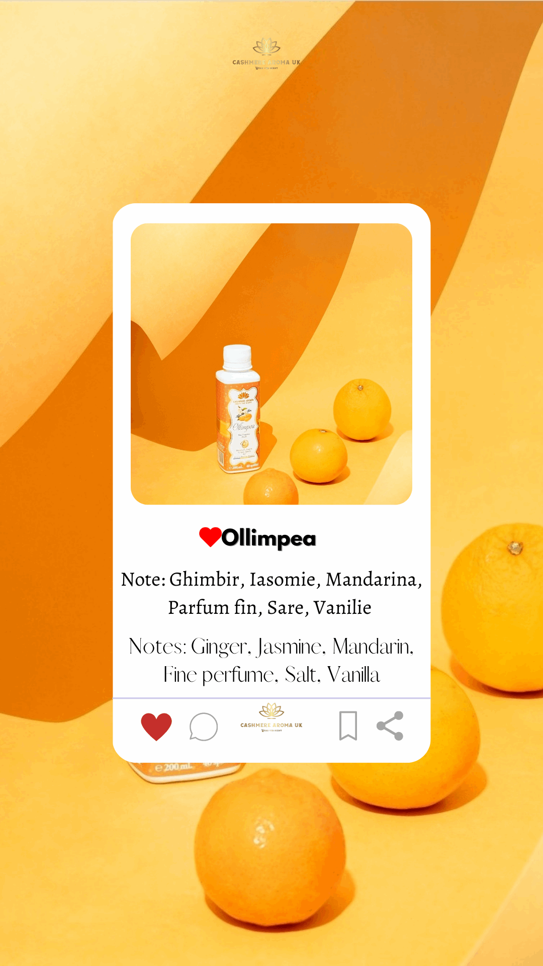 Ollimpea Laundry Perfume - Cashmere Aroma UK 