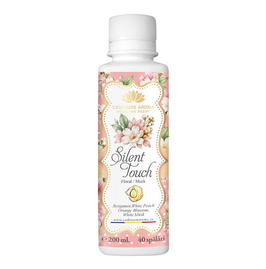 Cashmere Aroma Silent Touch laundry perfume 200 ml bottle with pink floral label