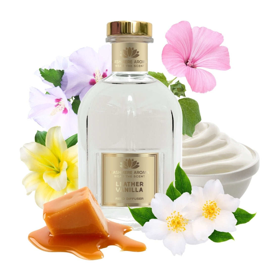 Leather Vanilla, 250ml - Reed Diffuser - Cashmere Aroma UK 